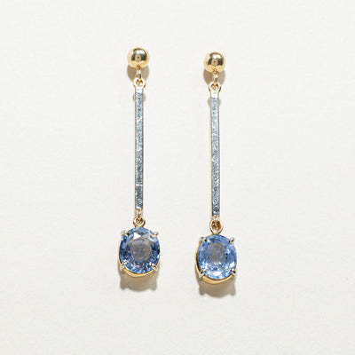 Oval Cut Sapphire Drop Earrings | 2.40ctw