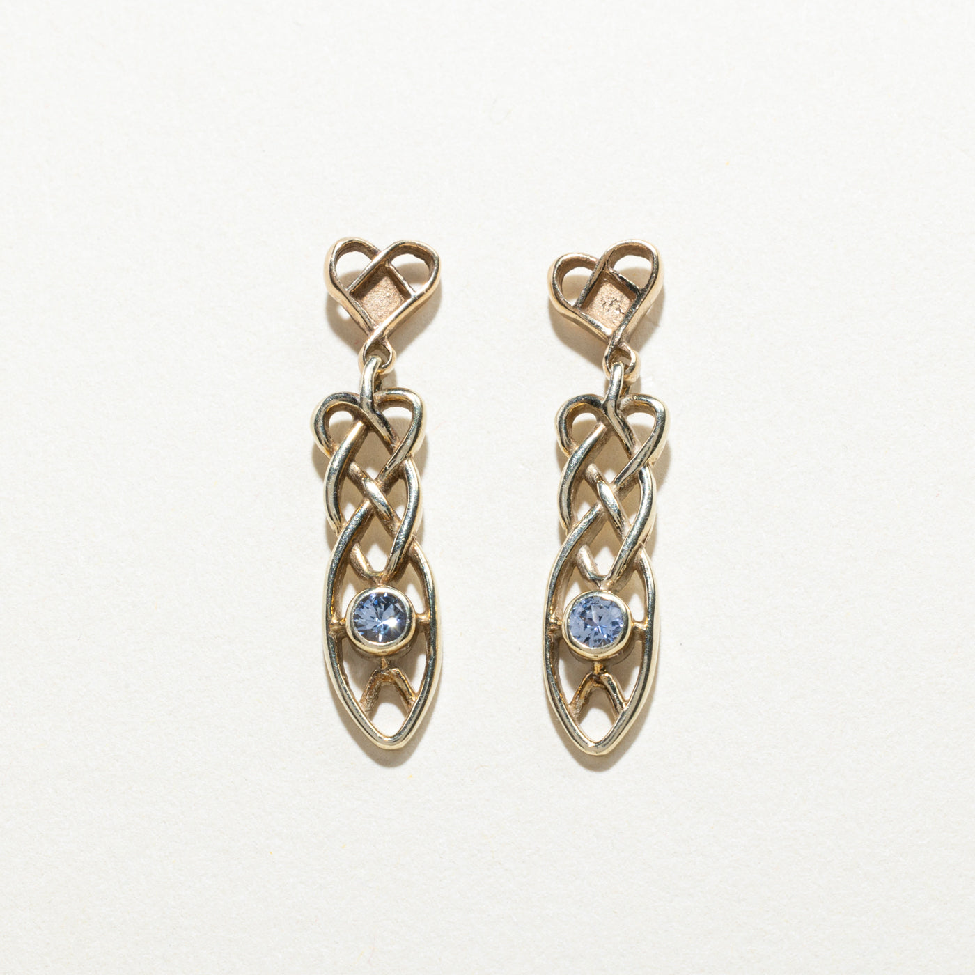 14K Sapphire Braided Drop Earrings | 0.24ctw