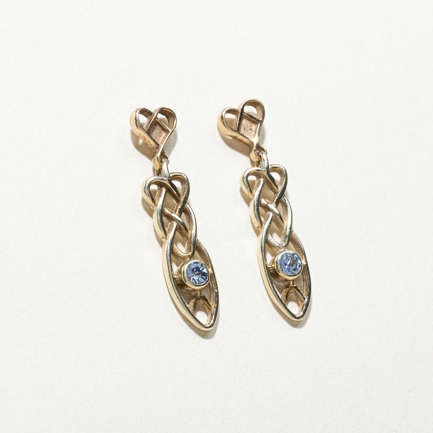 14K Sapphire Braided Drop Earrings | 0.24ctw