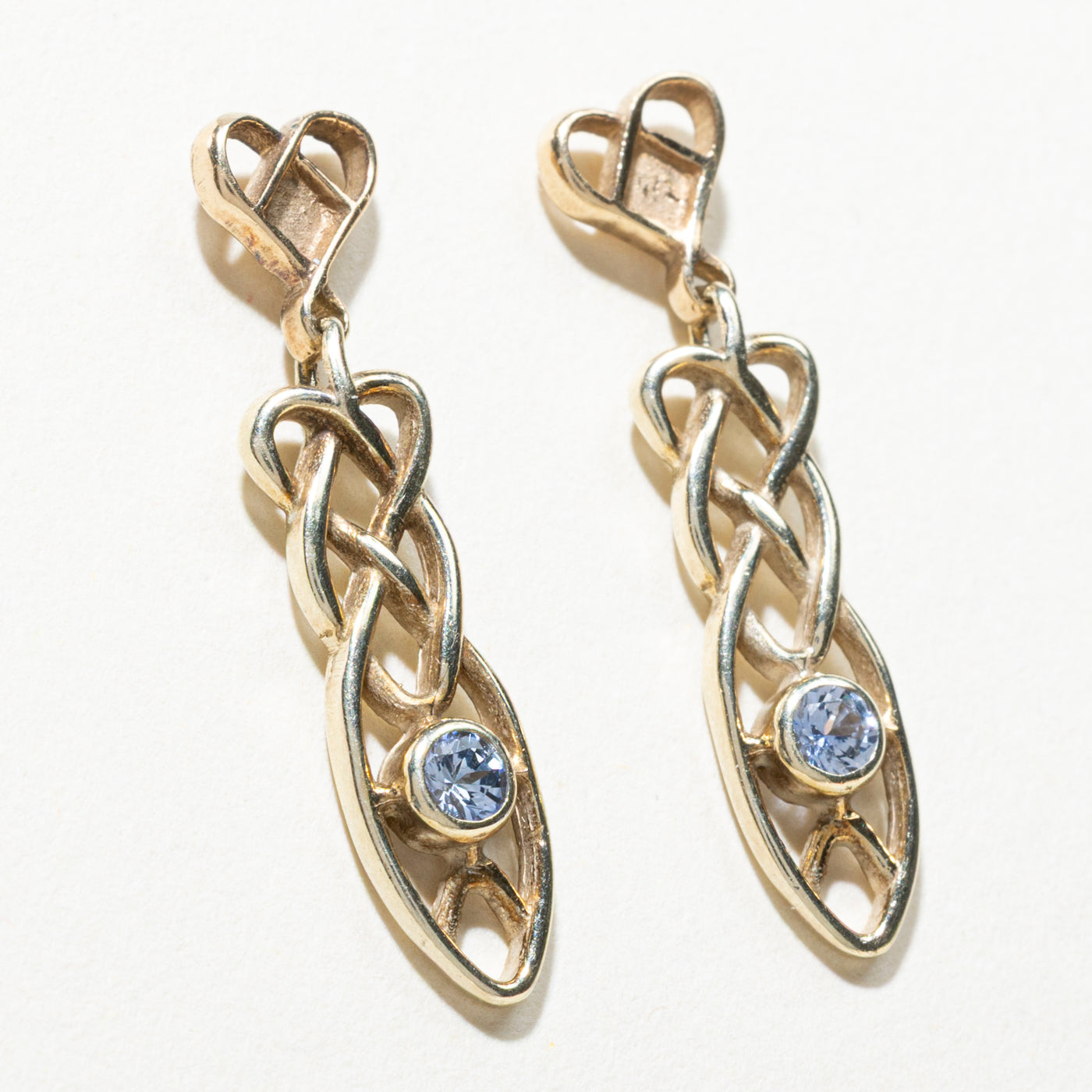 14K Sapphire Braided Drop Earrings | 0.24ctw