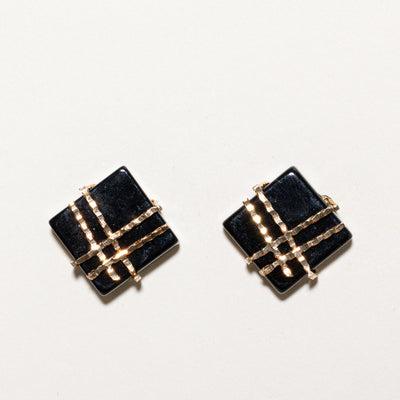 Onyx Square Stud Earrings | 24.00ctw