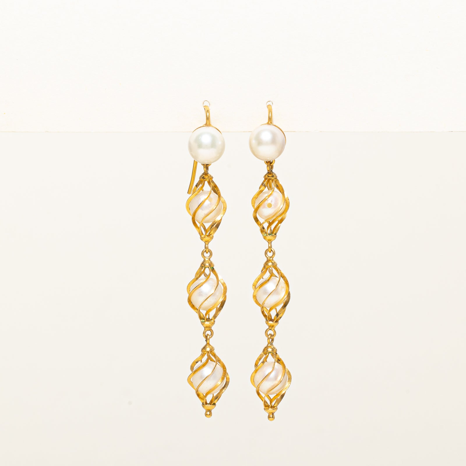 Cream Pearl Dangle Earrings