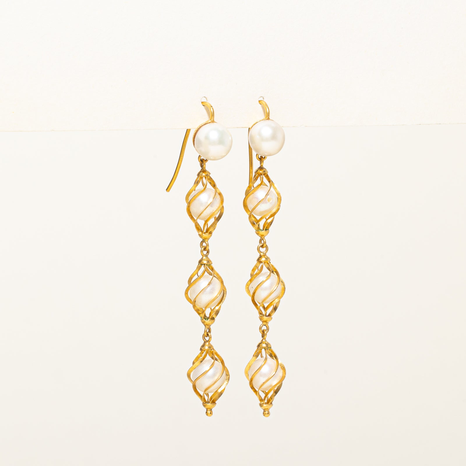 Cream Pearl Dangle Earrings