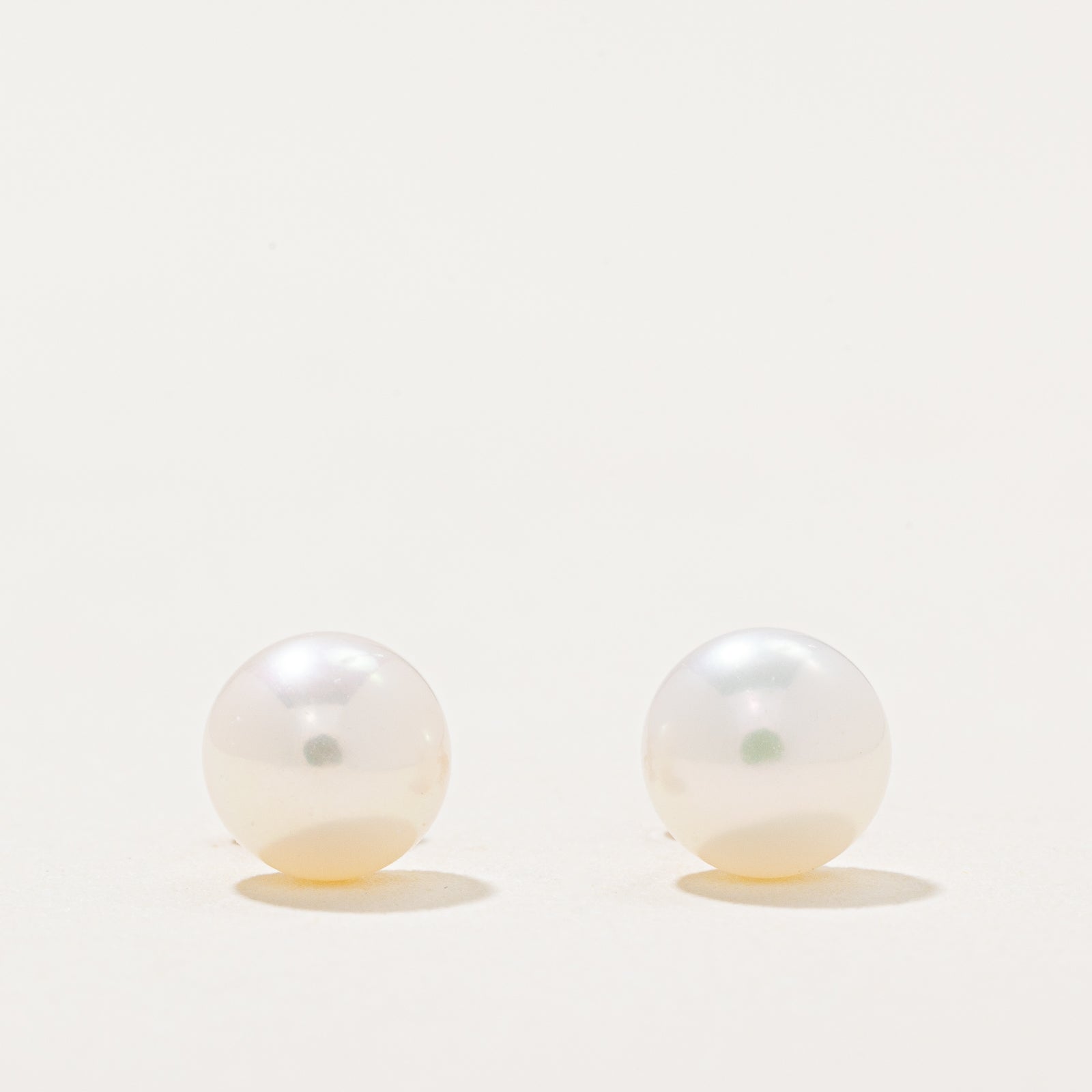 Button Pearl Stud Earrings