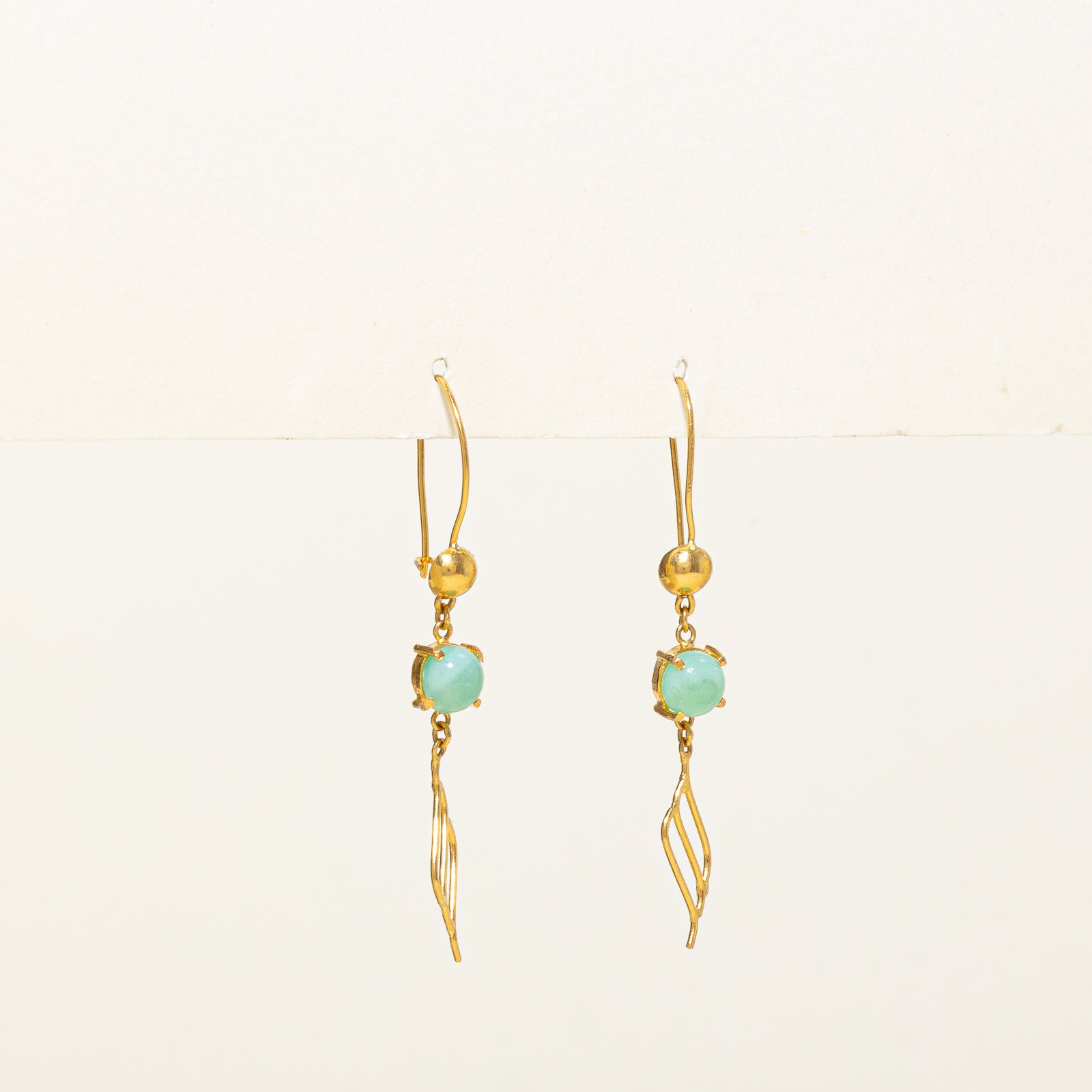 Green Glass Dangle Earrings | 1.00ctw