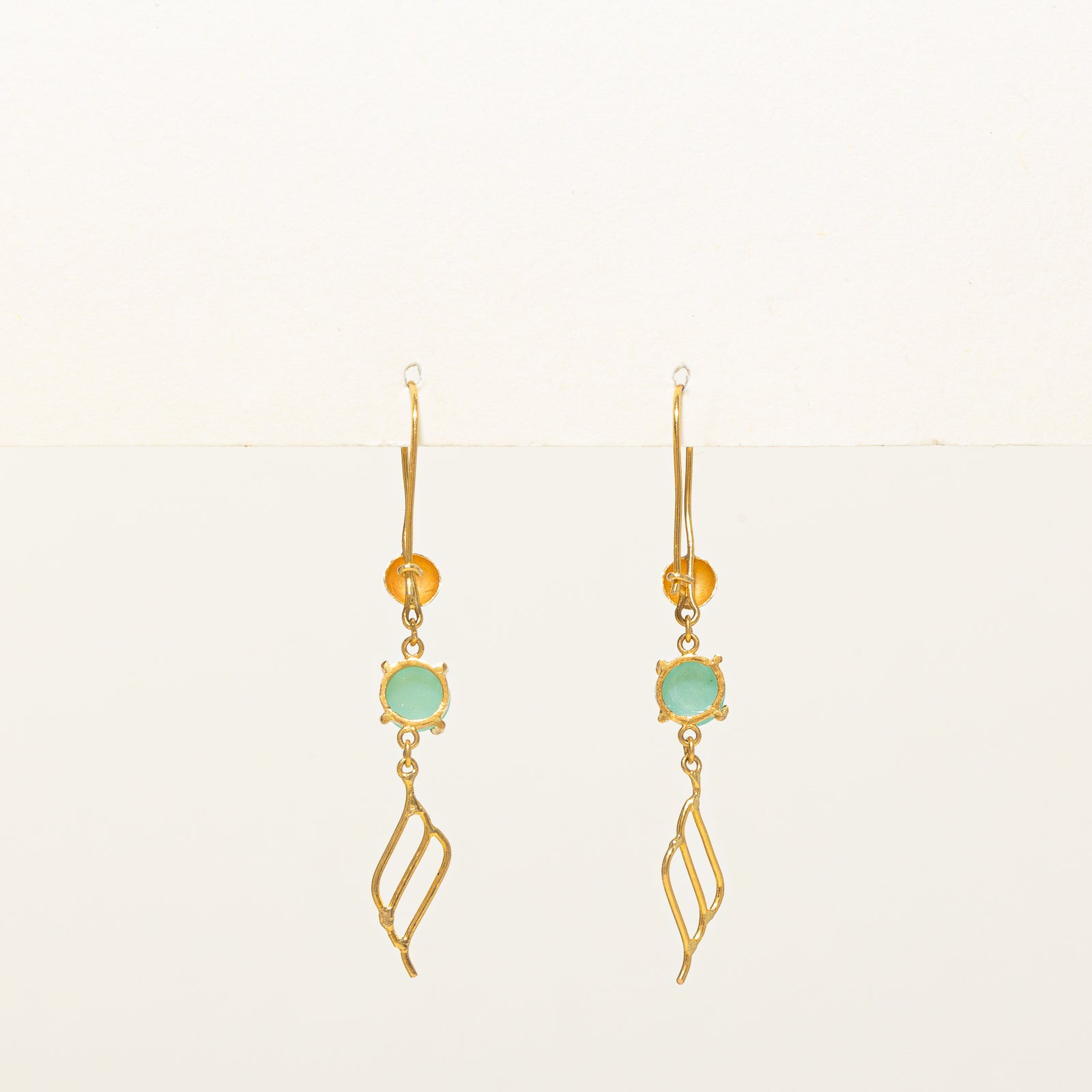 Green Glass Dangle Earrings | 1.00ctw
