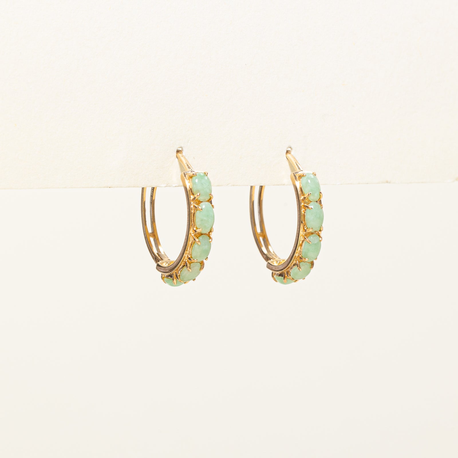 Five Stone Jade Huggie Earrings | 2.00ctw