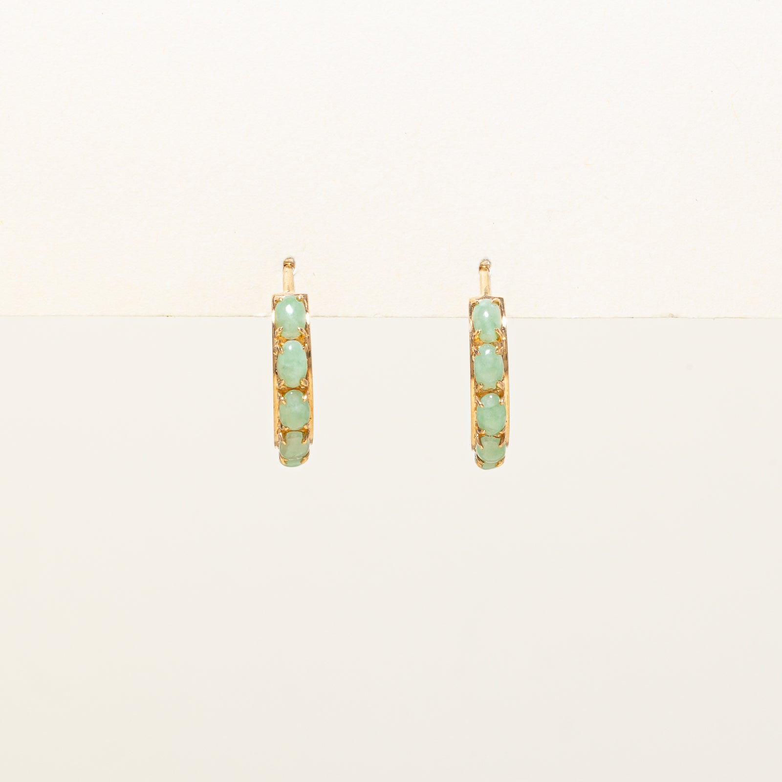 Five Stone Jade Huggie Earrings | 2.00ctw