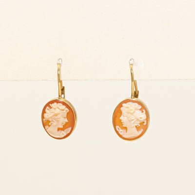 Italian Shell Cameo Drop Earrings | 4.00ctw
