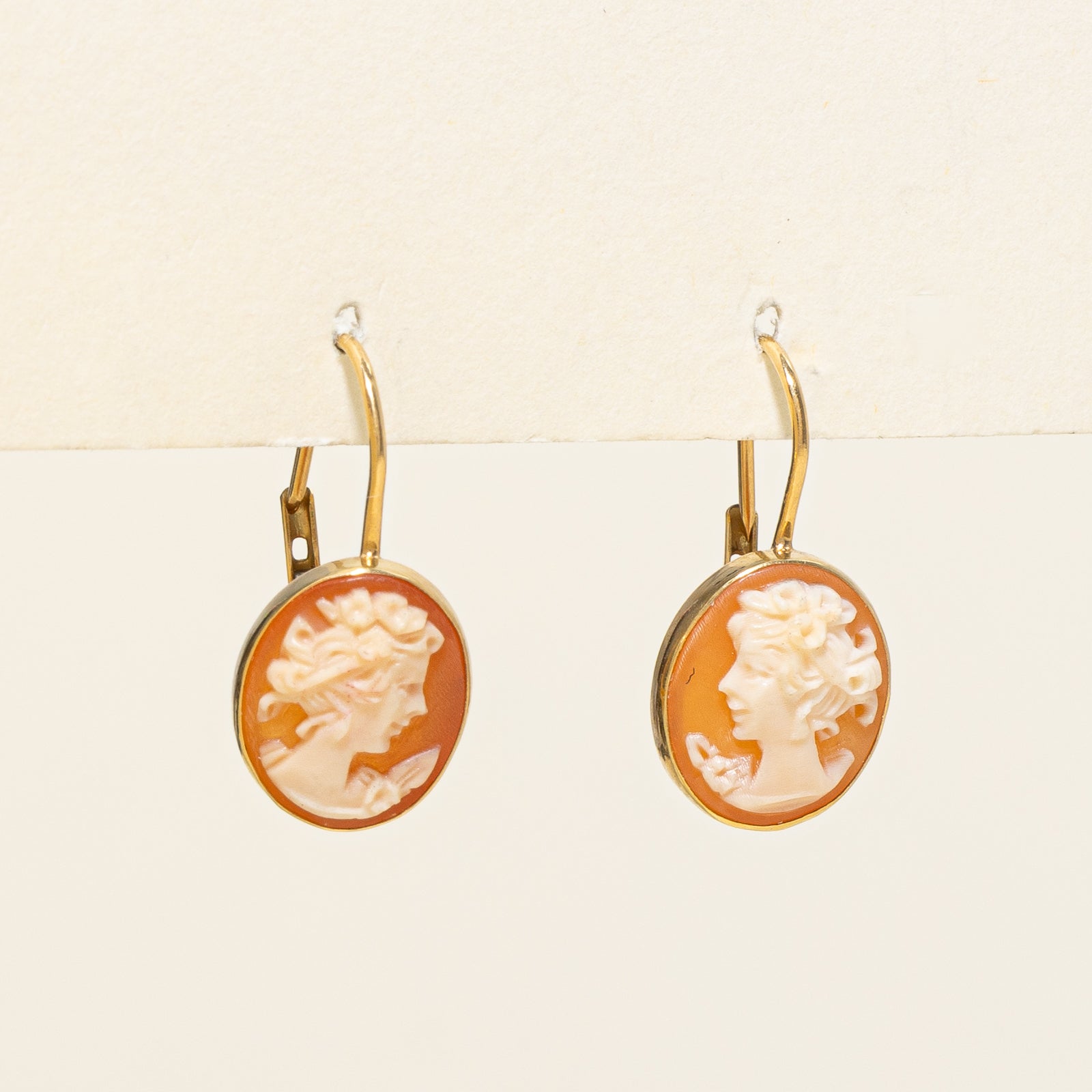 Italian Shell Cameo Drop Earrings | 4.00ctw