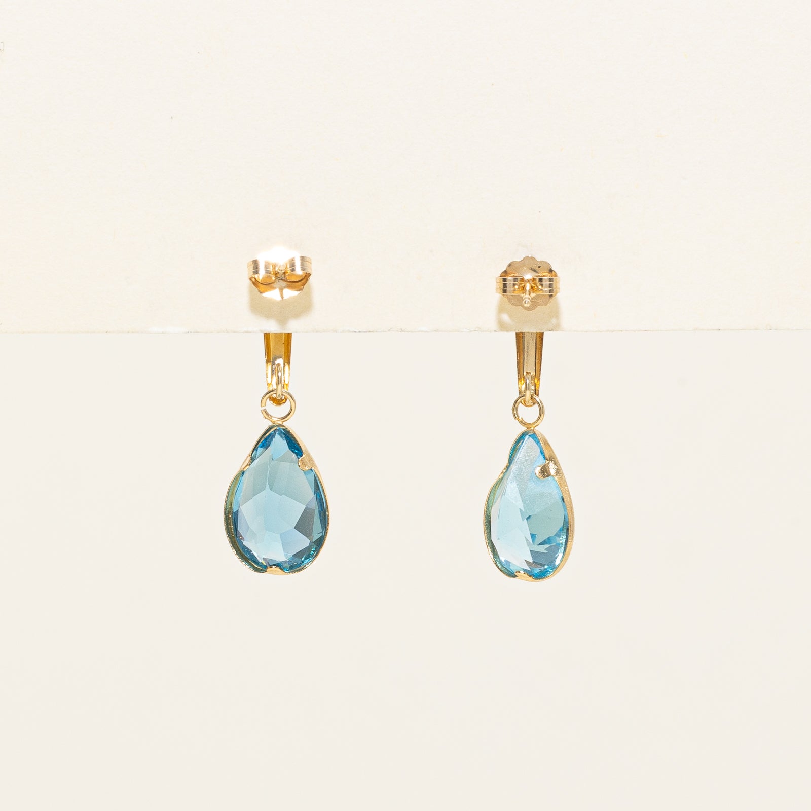 Pear Cut Blue Topaz Drop Earrings | 6.50ctw