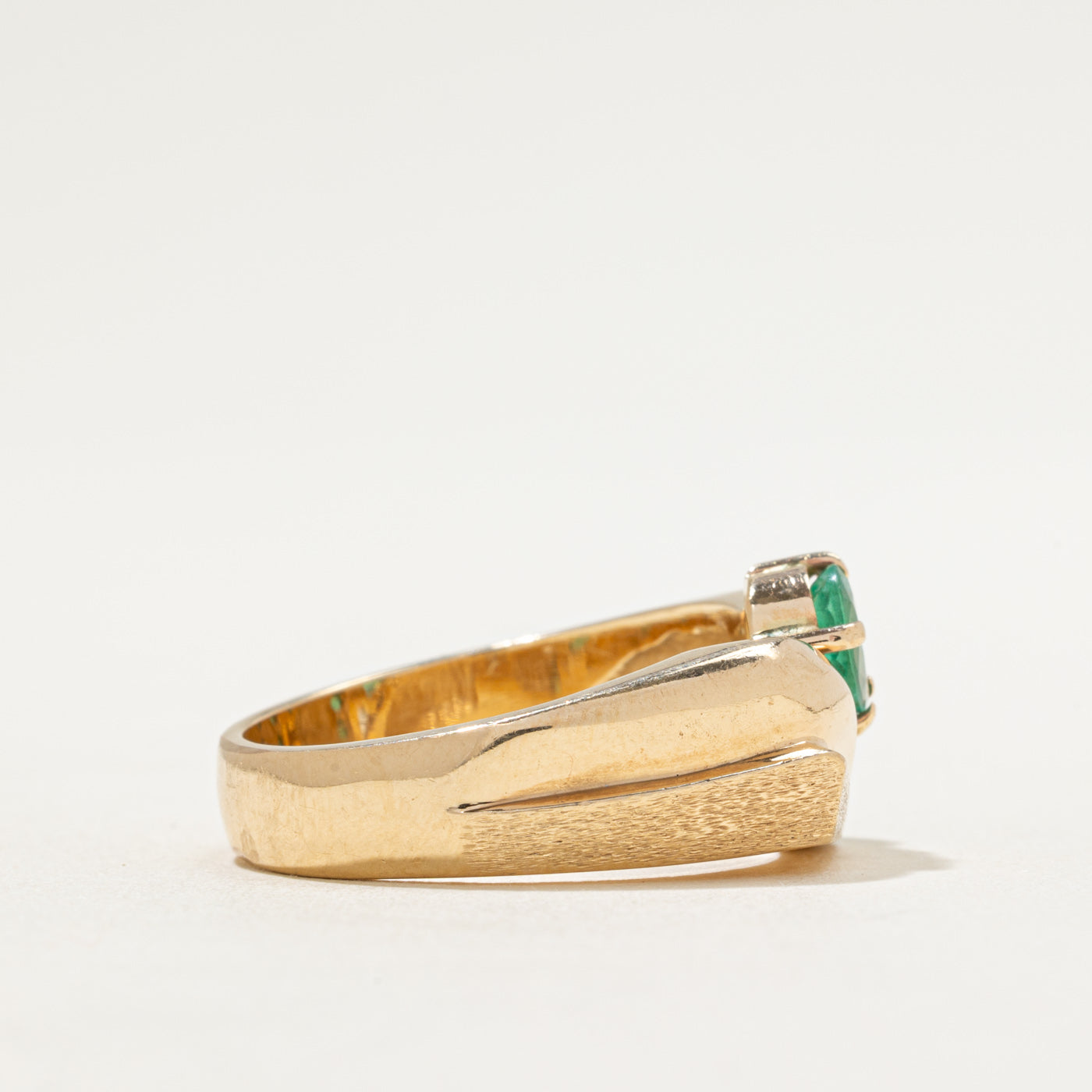 Pear Cut Emerald Ring | 0.87ctw | SZ 10.75