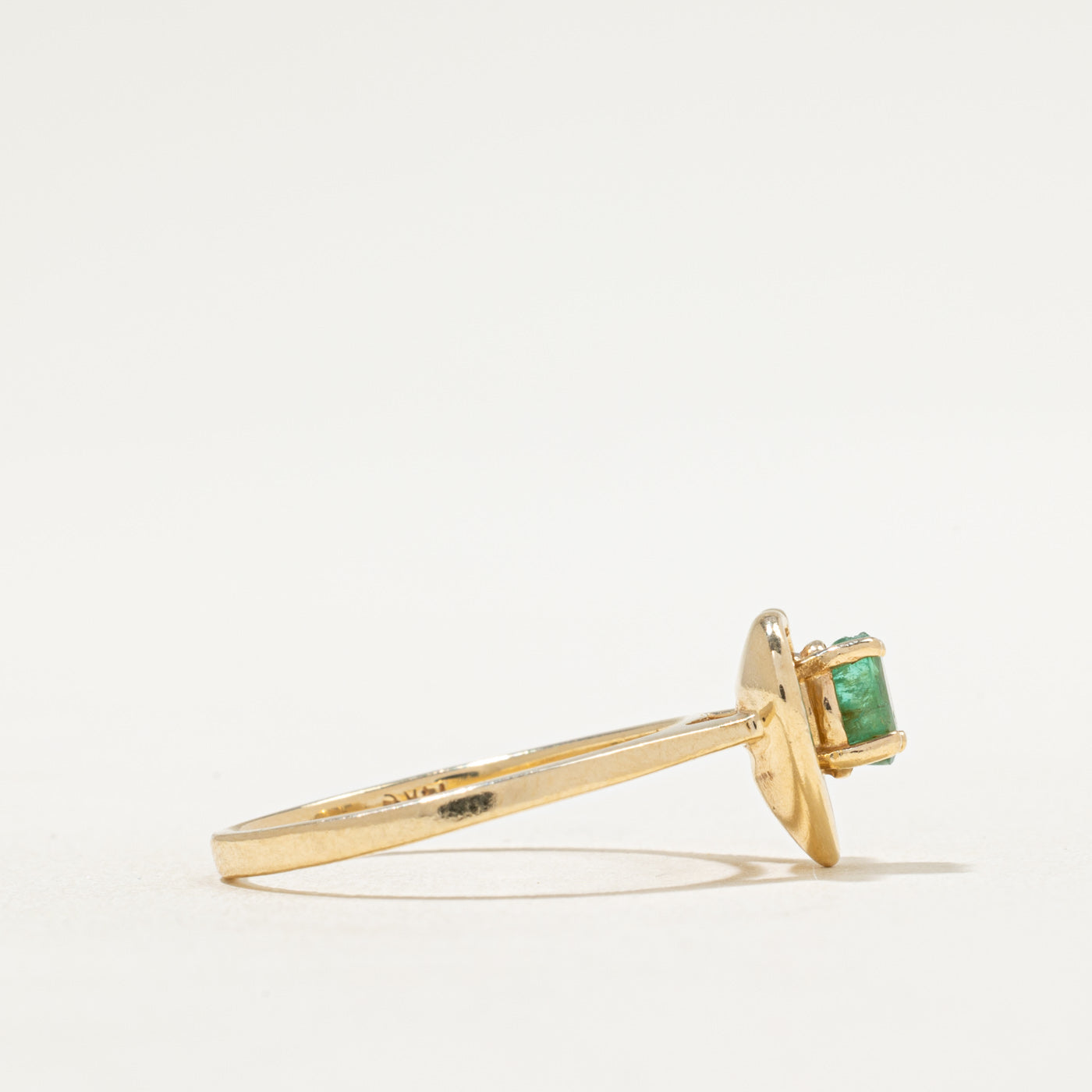 Bague cœur en émeraude (pierre unique) | 0,15 ct | Taille 7