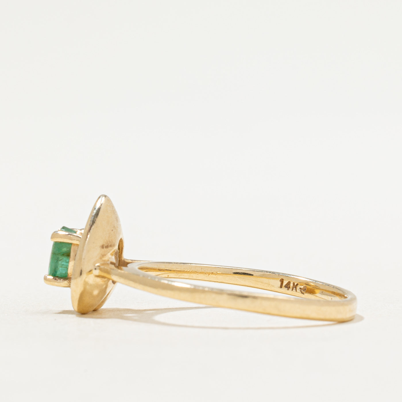 Bague cœur en émeraude (pierre unique) | 0,15 ct | Taille 7