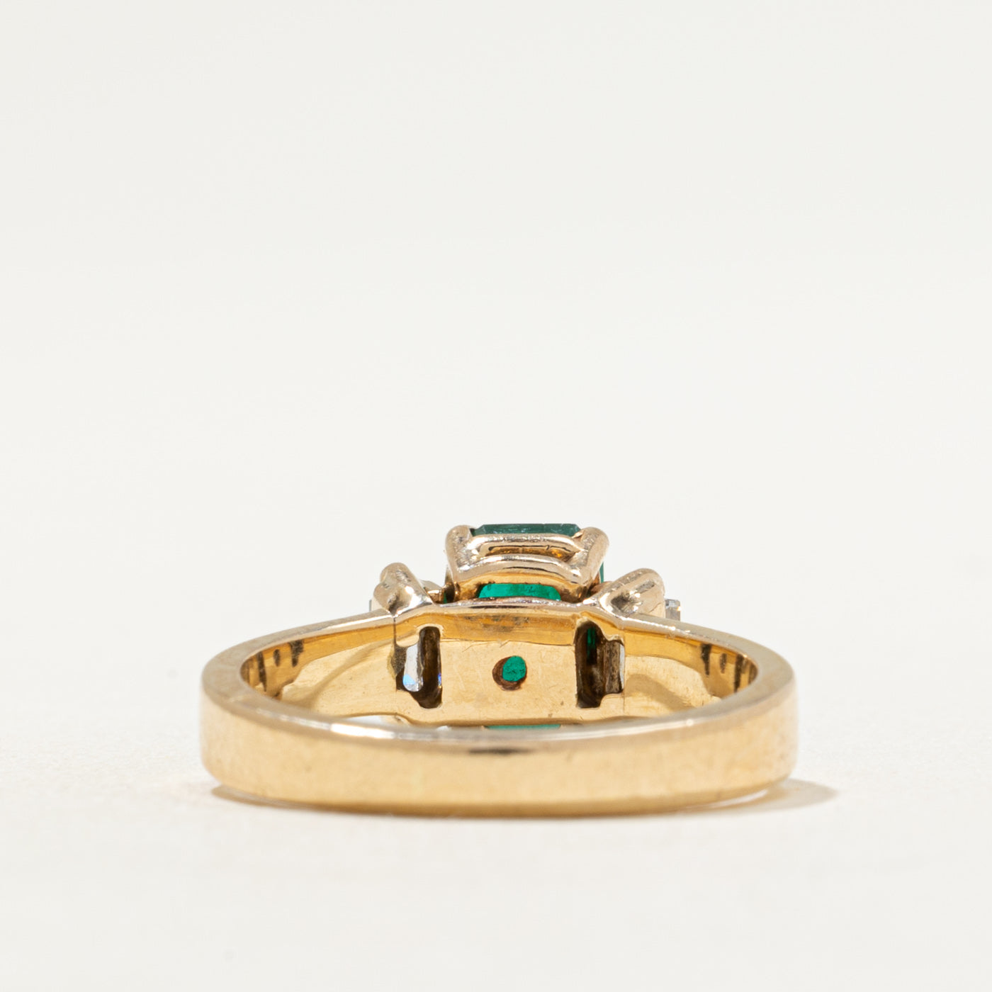 Emerald & Diamond Accented Ring | 1.10ct, 0.20ctw | SZ 4.75