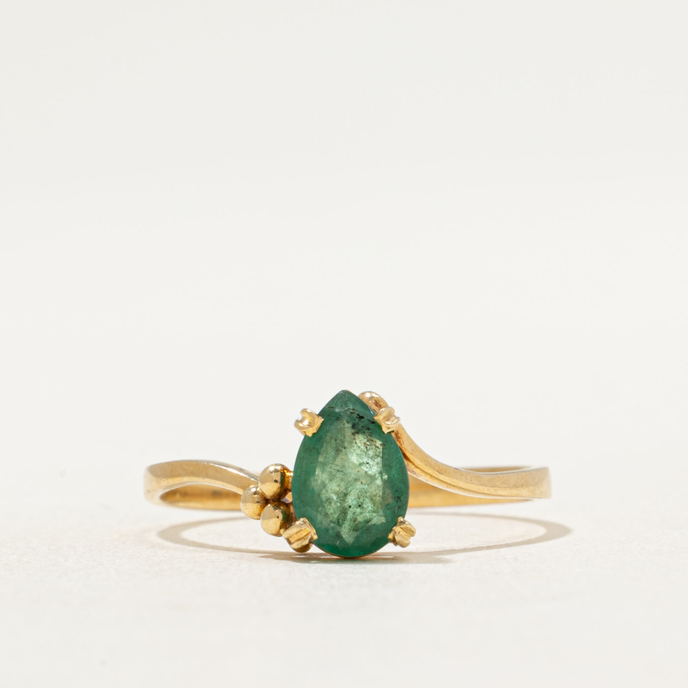 Bague sertie d'une émeraude unique | 0,50 ct | Taille 6,5