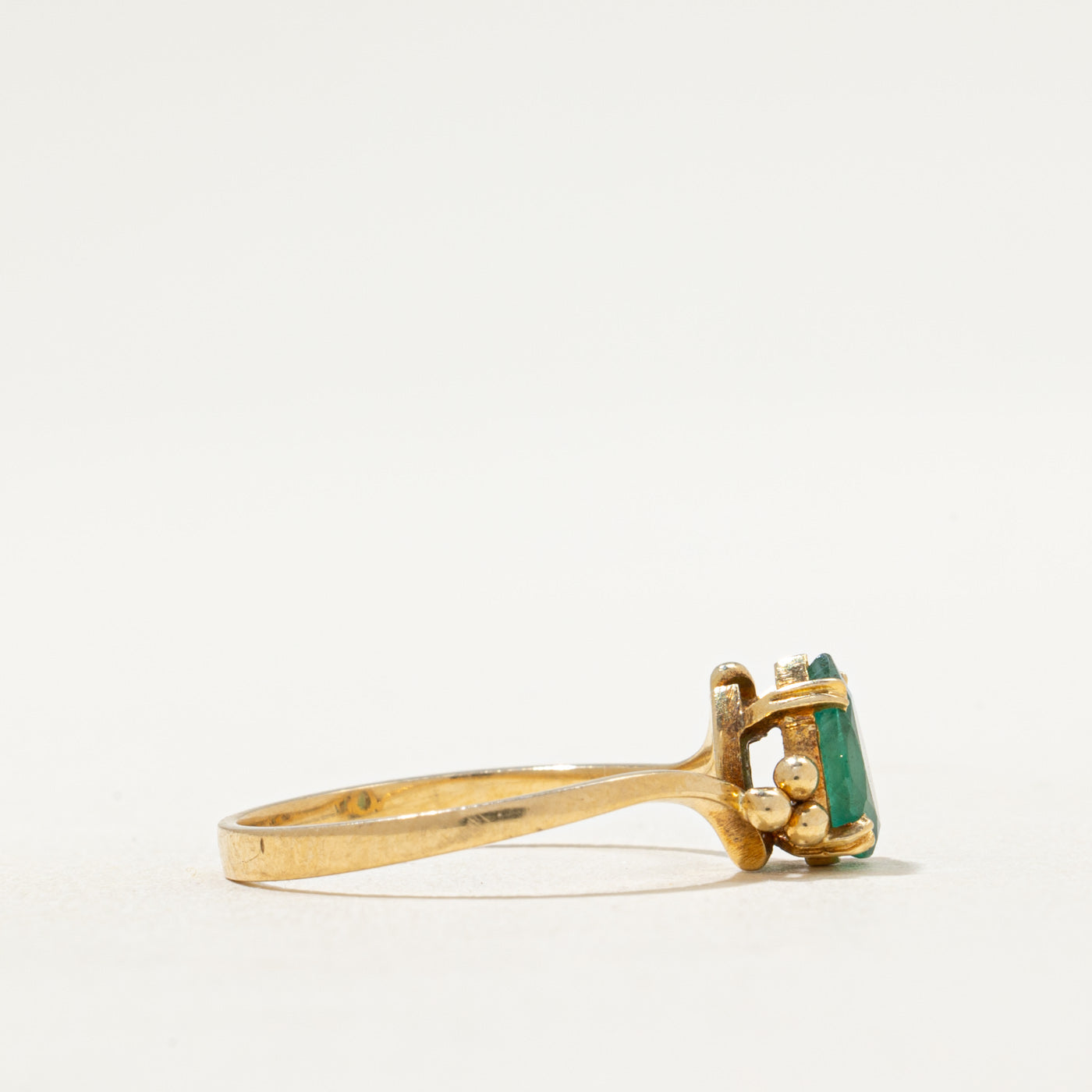 Bague sertie d'une émeraude unique | 0,50 ct | Taille 6,5