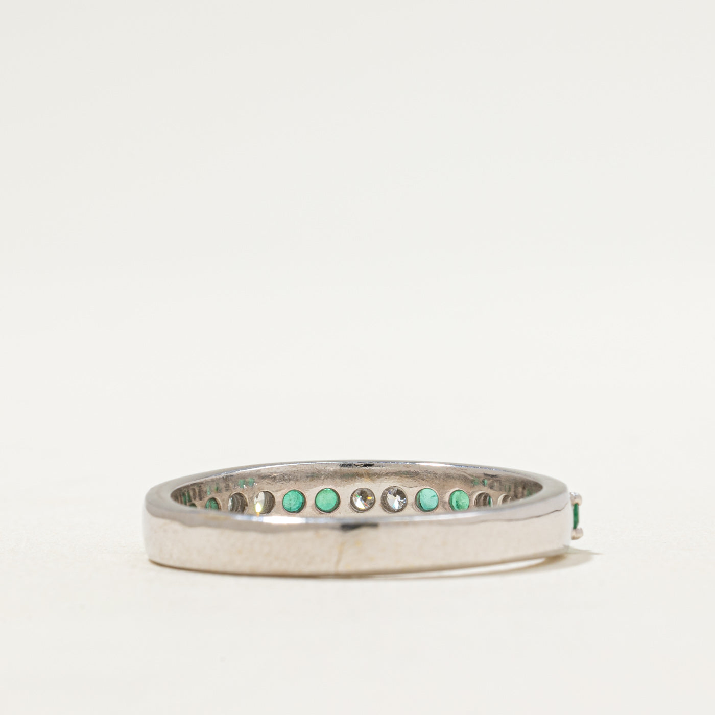 Semi Eternity Emerald & Diamond Band | 0.48ctw, 0.27ctw | SZ 11.25