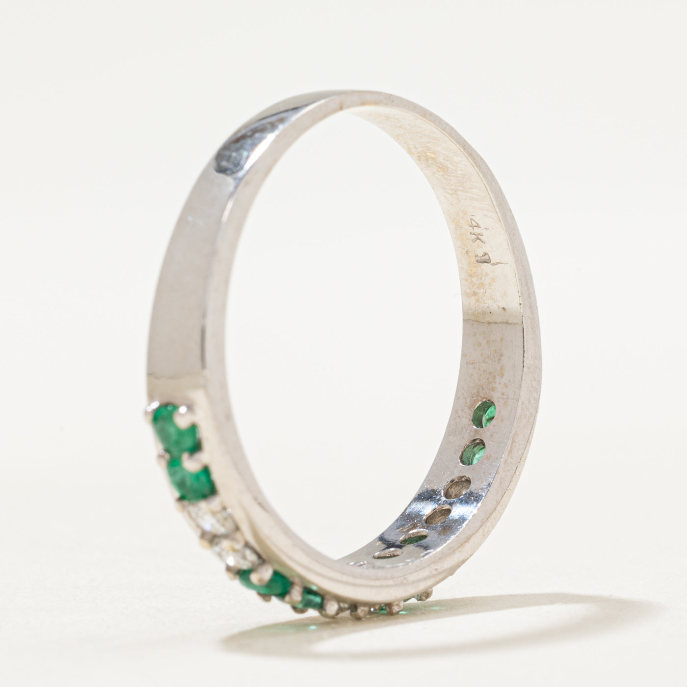 Semi Eternity Emerald & Diamond Band | 0.48ctw, 0.27ctw | SZ 11.25