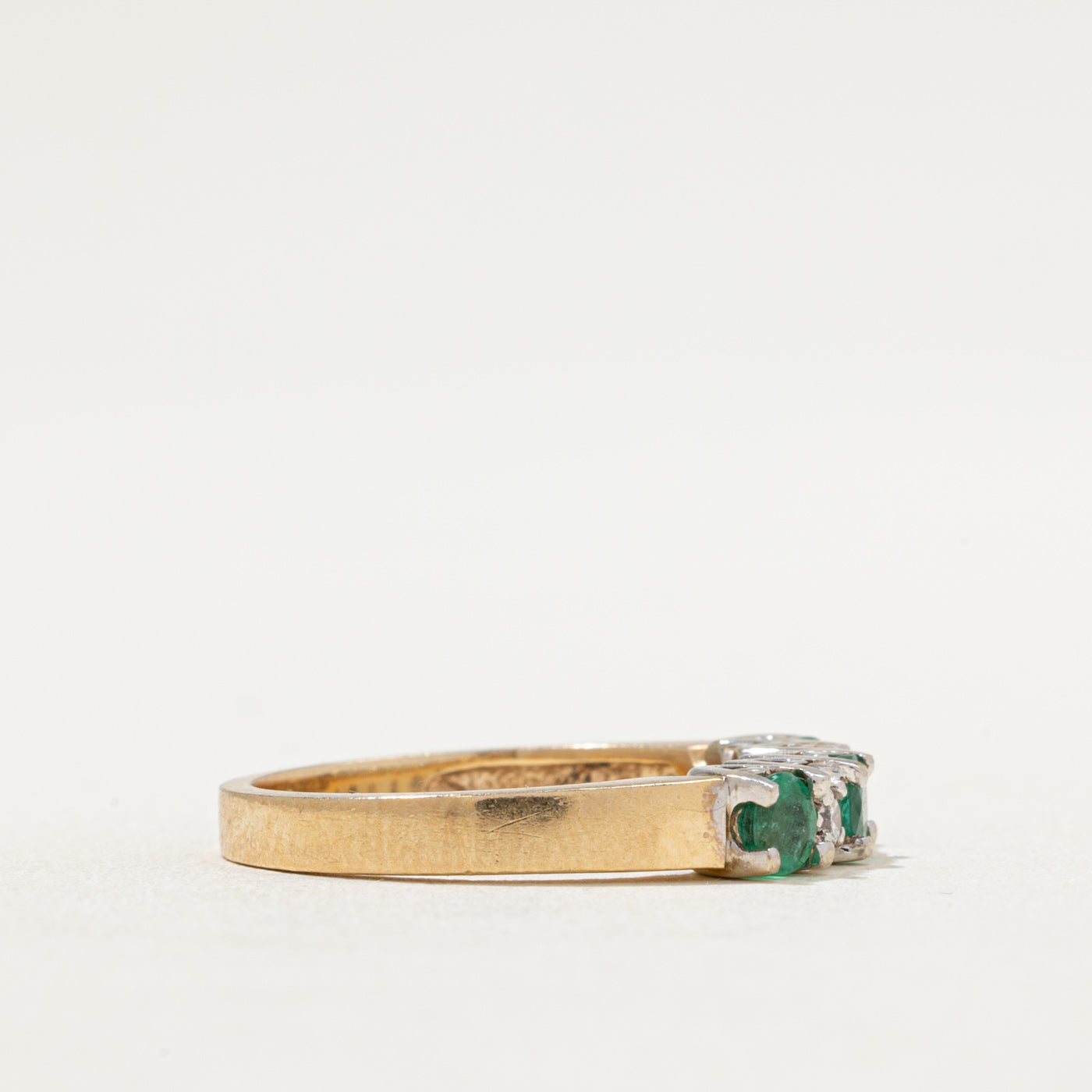 Five Stone Emerald & Diamond Ring | 0.36ctw, 0.06ctw | SZ 6.25