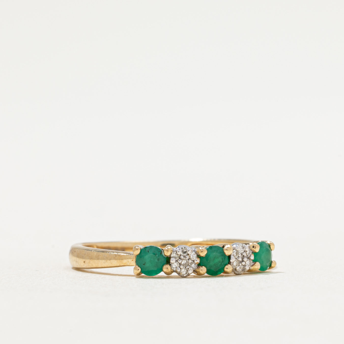 Emerald & Diamond Ring | 0.25ctw, 0.015ctw | SZ 7