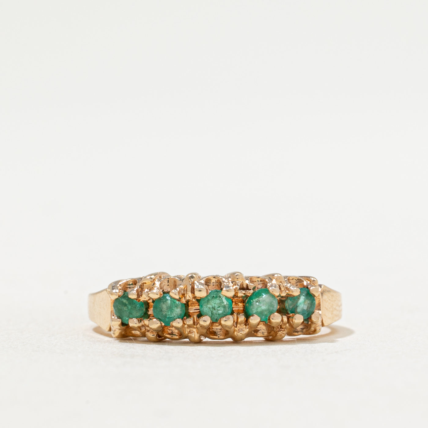 Bague cinq émeraudes | 0,12 ct | Taille 6