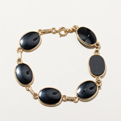 14K Six Stone Onyx Bracelet | 18.00ctw | 6.5