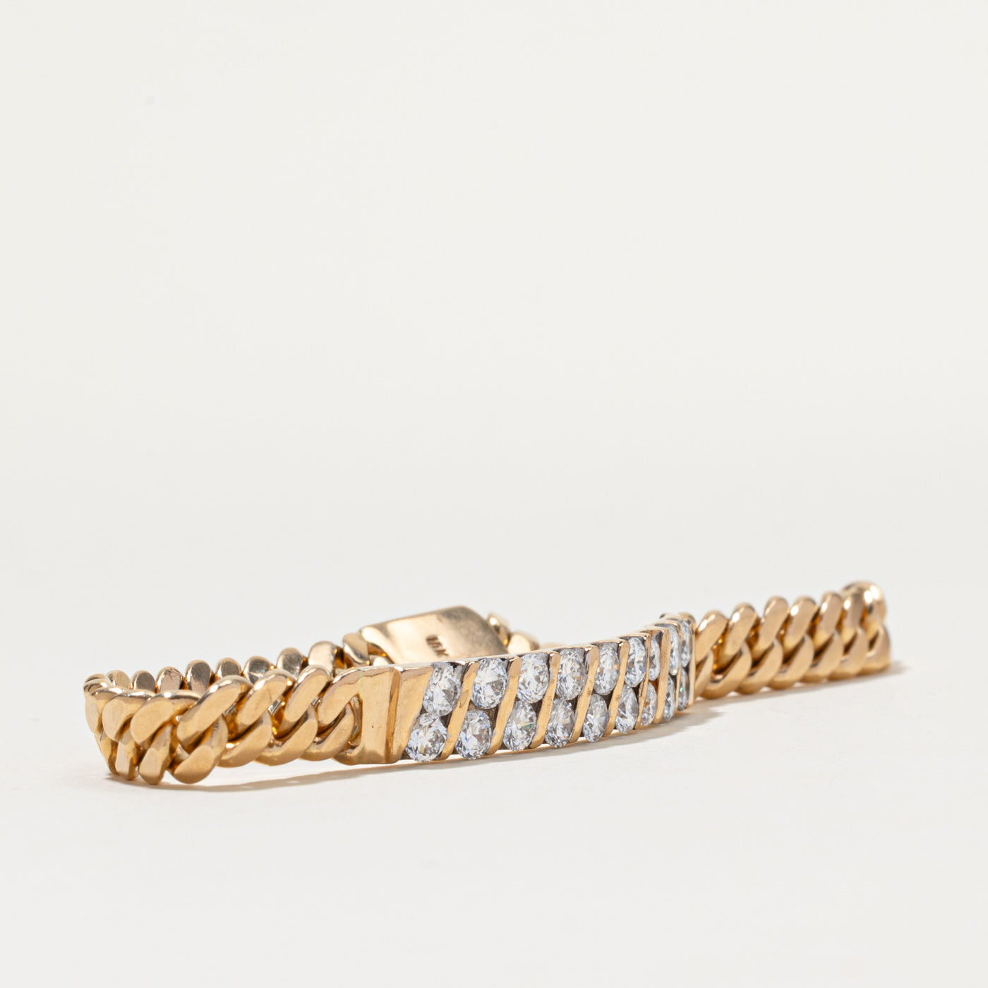 18k Multi Column Diamond Cuban Link Bracelet | 2.00ctw | 7"