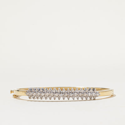 14k Multi Row Diamond Bangle Bracelet | 1.00ctw | 7