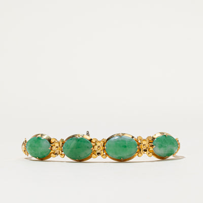 18k Cabochon Jadeite Bracelet | 10.00ctw | 6