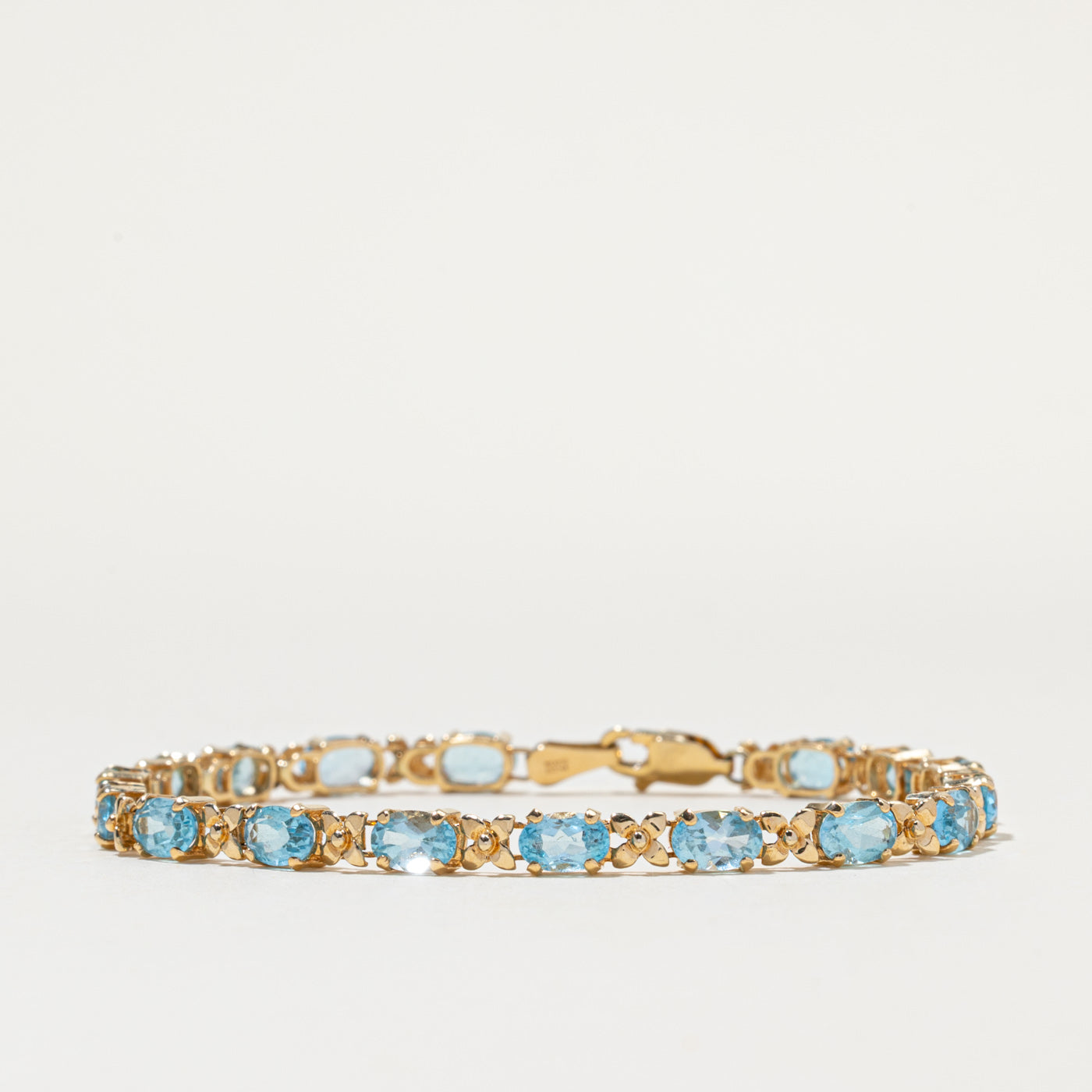 Bracelet en topaze bleue 14 carats | 7,65 ct | 17,8 cm