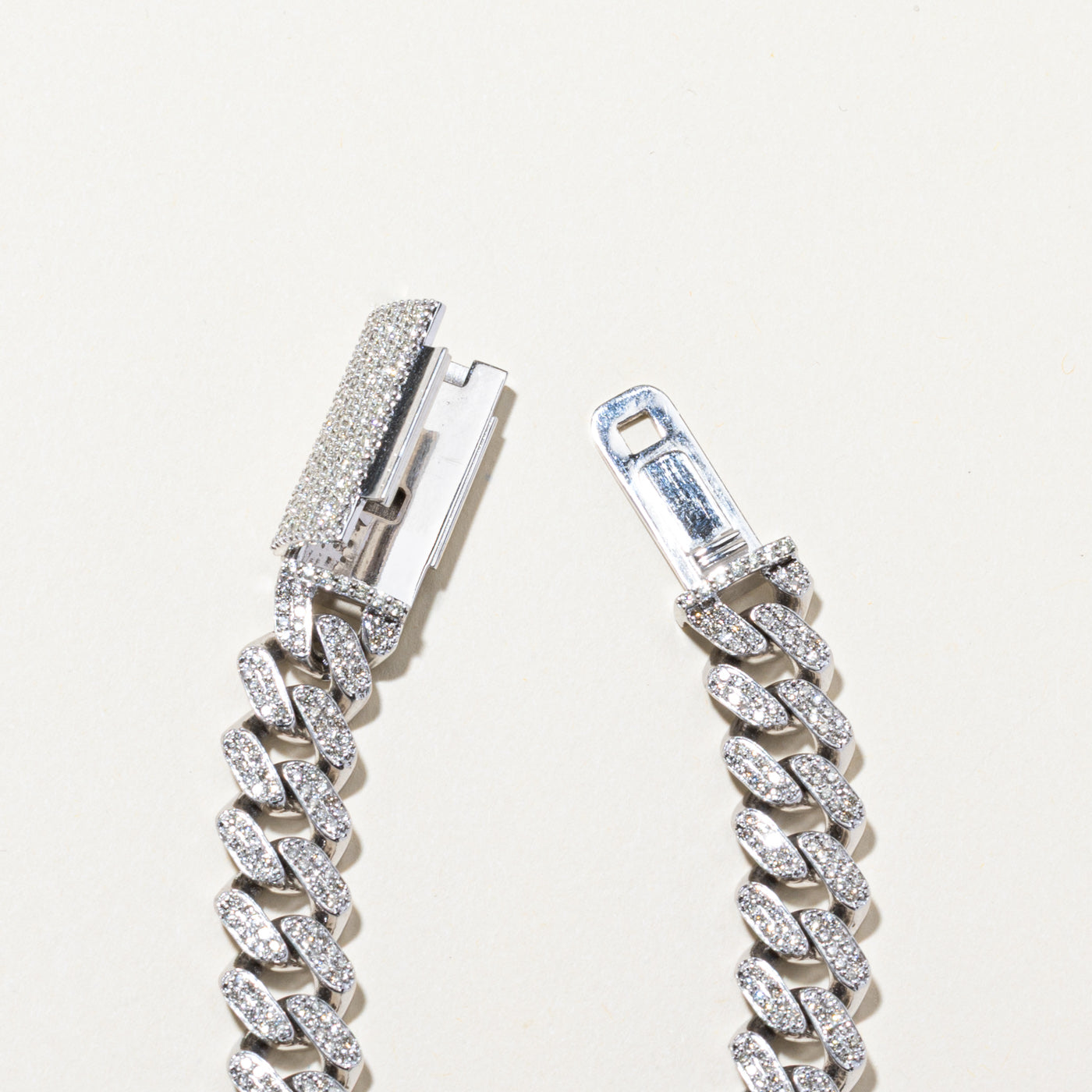 Bracelet cubain serti de diamants 10 carats | 3,80 ct | 21,6 cm