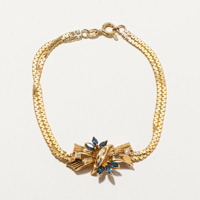 18k Sapphire & Diamond Bracelet | 0.50ctw, 0.08ctw | 6.5