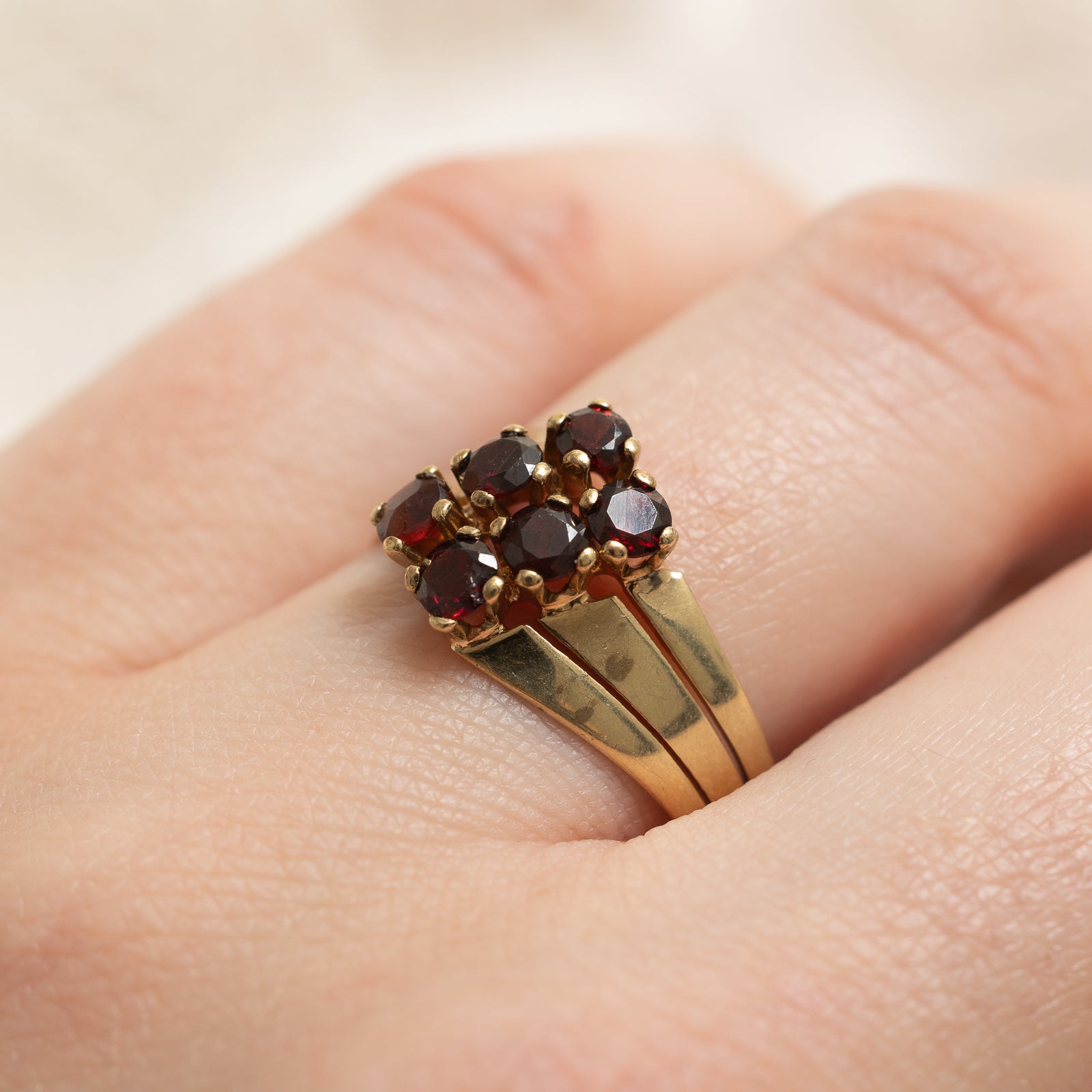 Jewels Curnow Chanitum-9 Sapphire Garnet Ring Titanium Alloy