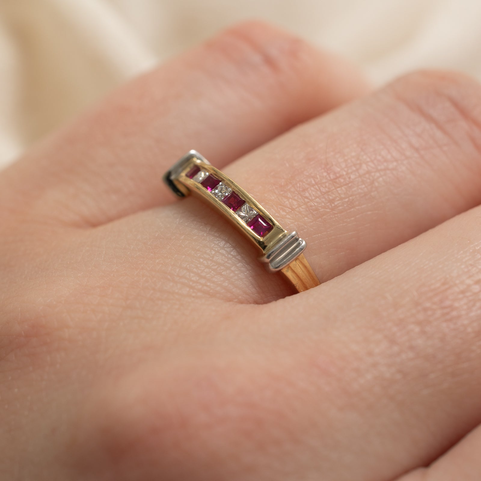 Ruby & Diamond Band | 0.06ctw, 0.05ctw | SZ 6.75