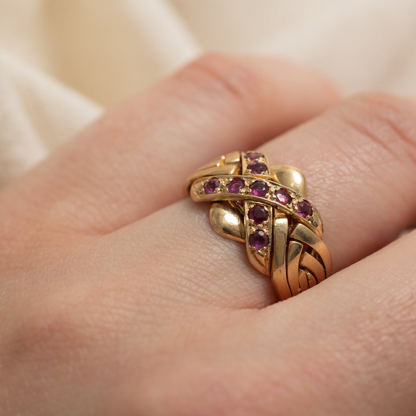 Bague puzzle en rubis | 0,08 ct | Taille 6,5