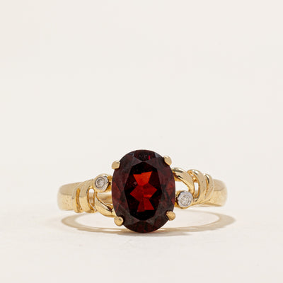 Garnet & Diamond Ring | 2.30ct, 0.01ctw | SZ 6.25