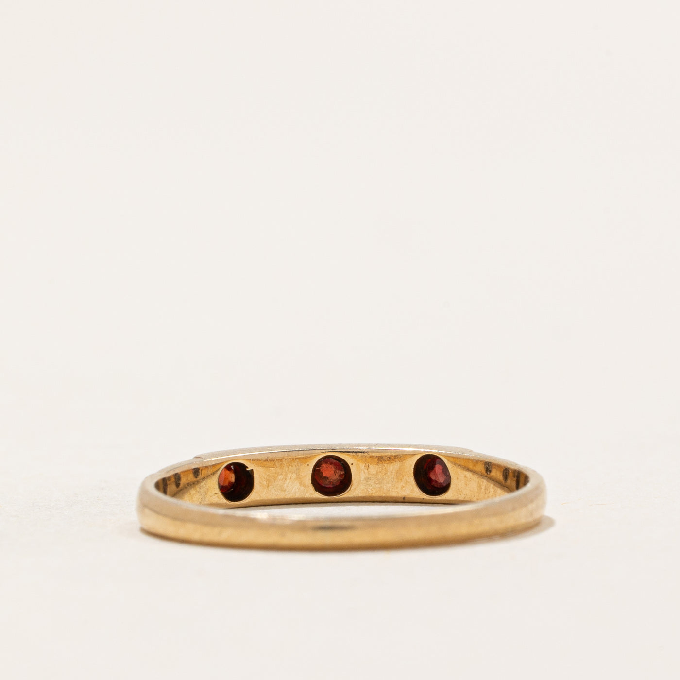 Three Stone Garnet Ring | 0.08ctw | SZ 4.5
