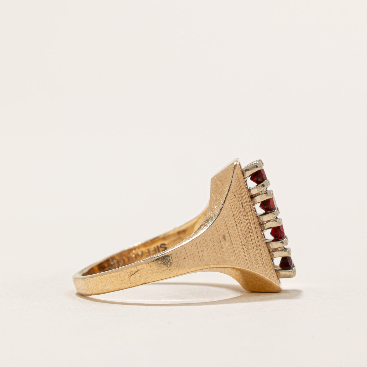 Garnet Column Ring | 0.06ctw | SZ 4.5