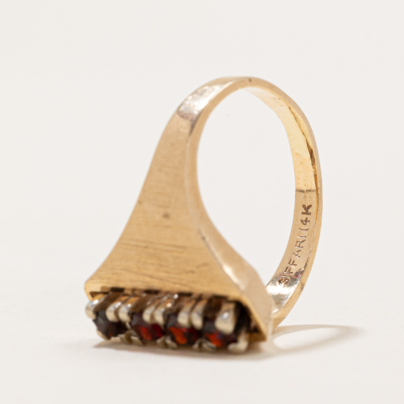 Garnet Column Ring | 0.06ctw | SZ 4.5