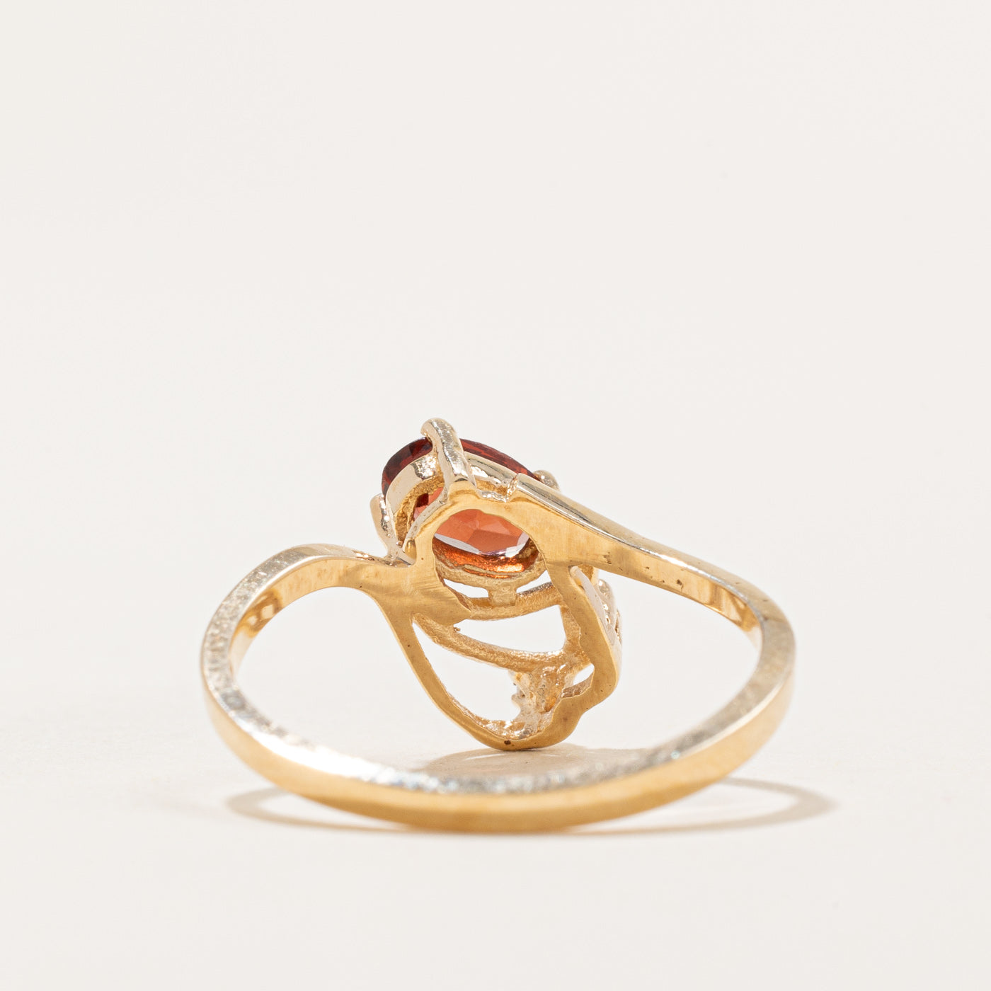 Garnet & Diamond Abstract Ring | 0.54ct, 0.01ctw | SZ 6.75