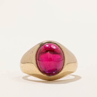 Solitaire Synthetic Ruby Ring | 7.50ct | SZ 8