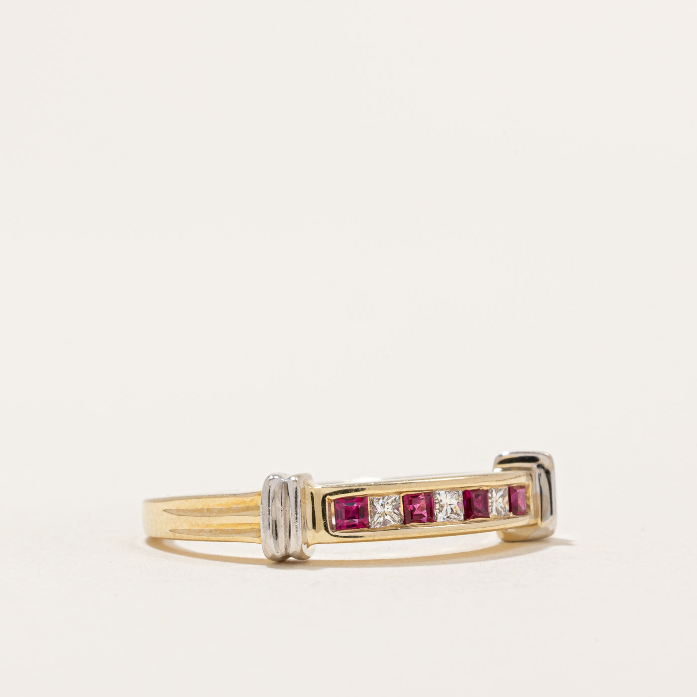 Ruby & Diamond Band | 0.06ctw, 0.05ctw | SZ 6.75
