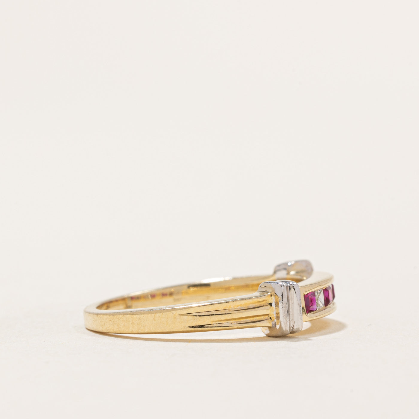 Ruby & Diamond Band | 0.06ctw, 0.05ctw | SZ 6.75