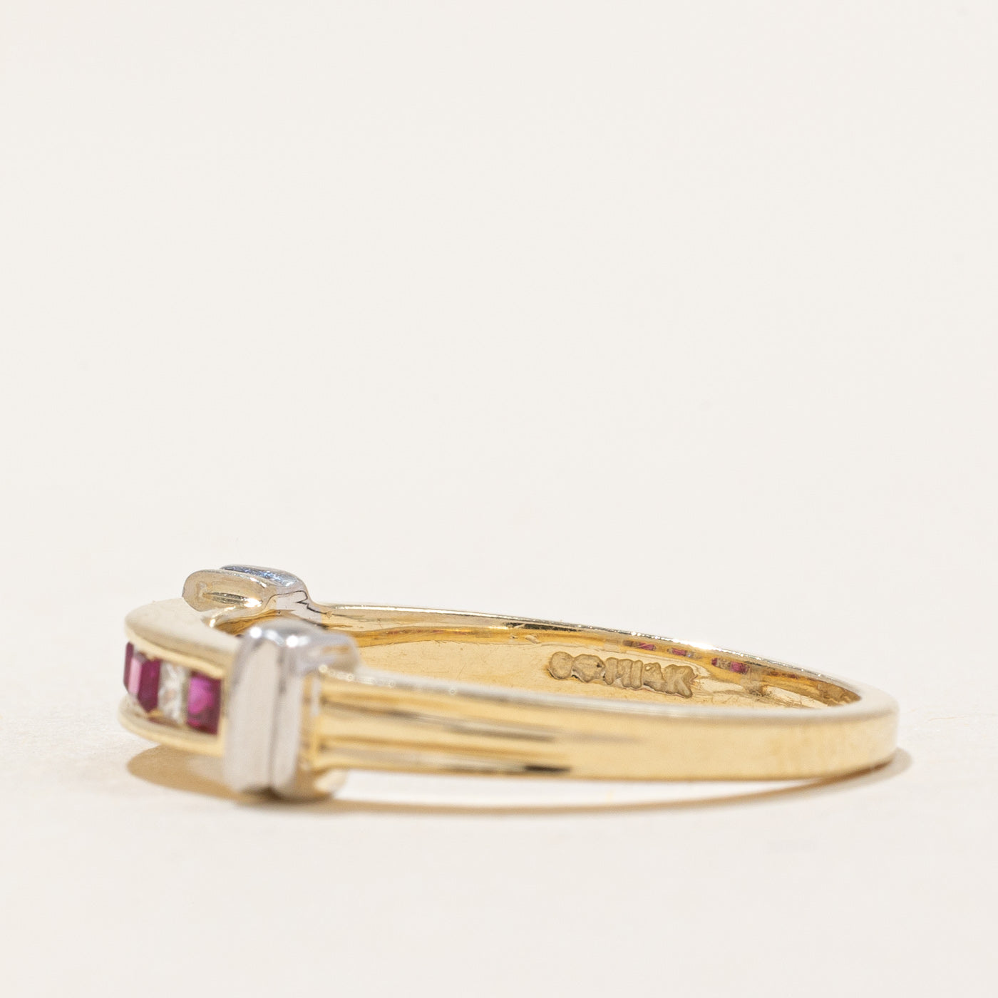 Ruby & Diamond Band | 0.06ctw, 0.05ctw | SZ 6.75