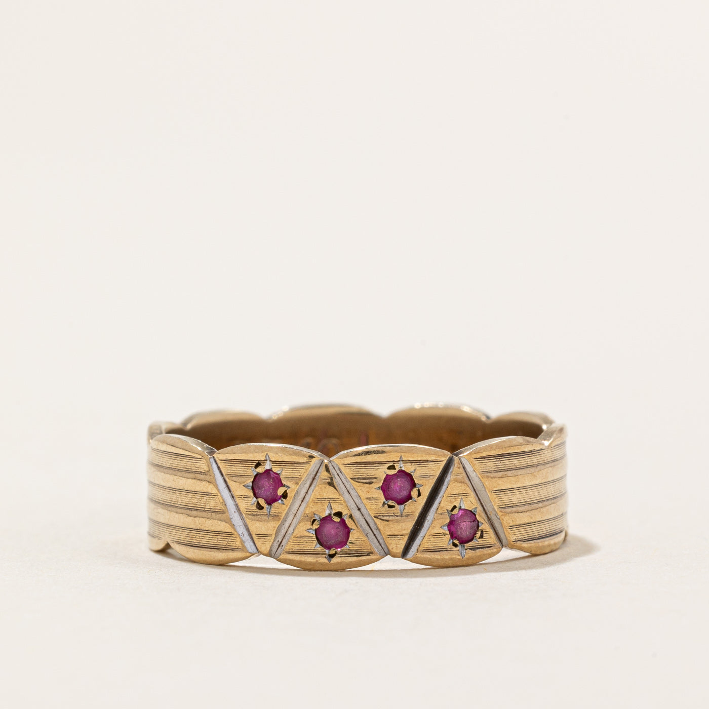 Four Stone Ruby Accent Band | 0.05ctw | SZ 7.5