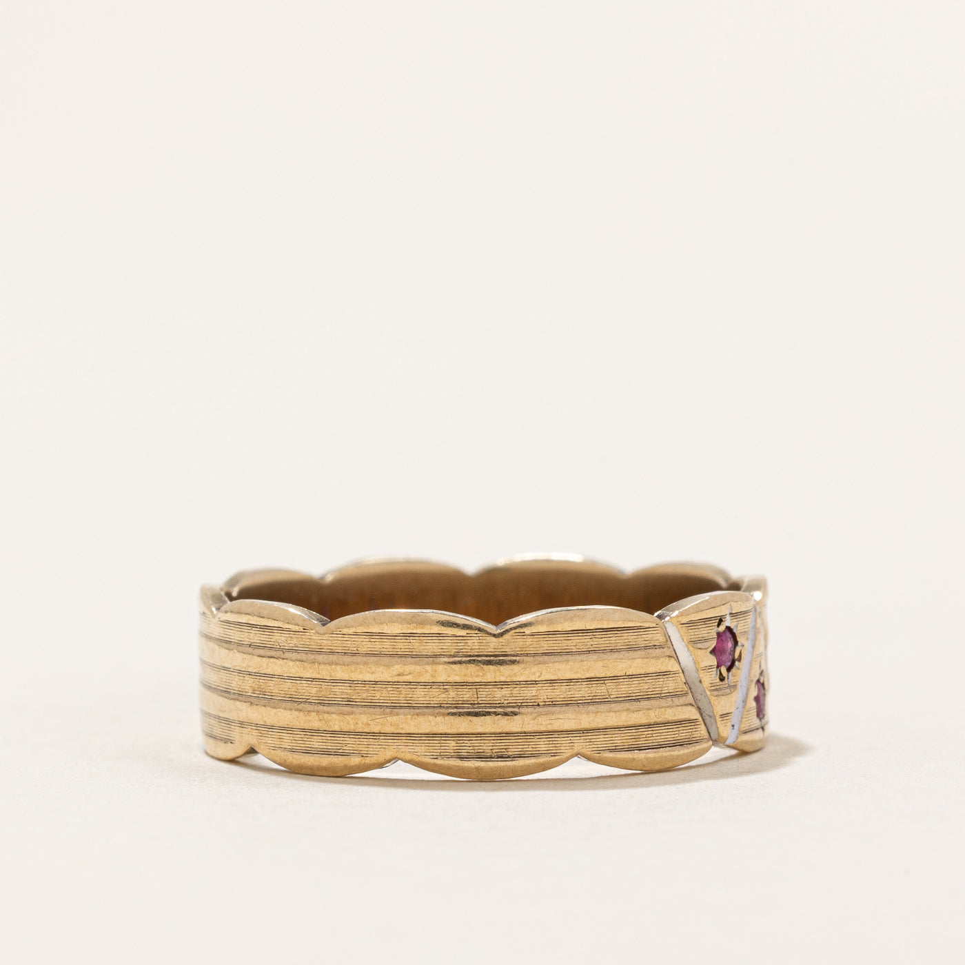 Four Stone Ruby Accent Band | 0.05ctw | SZ 7.5