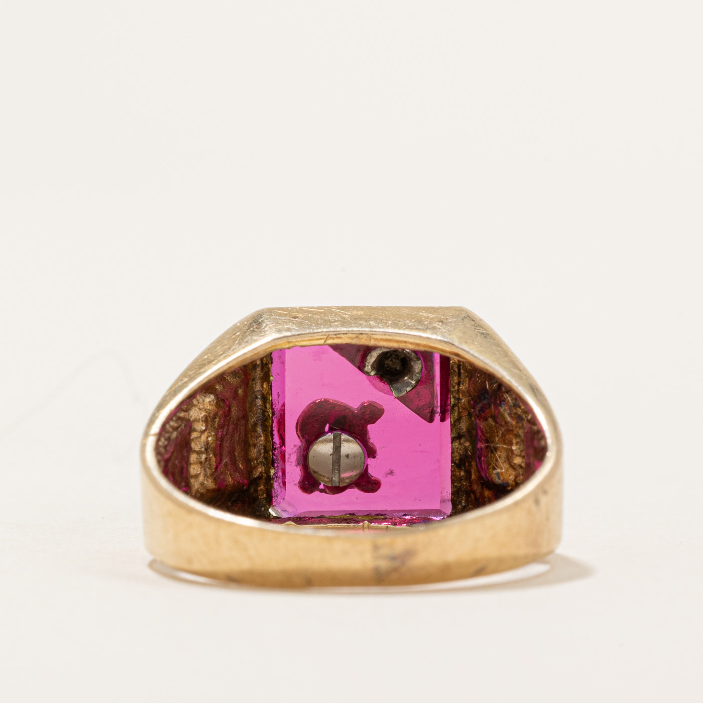 Ruby & Diamond 'R' Signet Ring | 2.50ct, 0.01ct | SZ 8.25