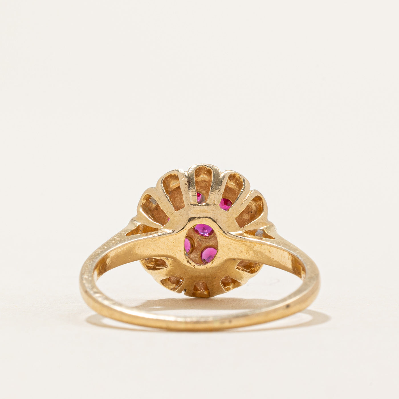 Synthetic Ruby Cluster Ring | 0.44ctw | SZ 7