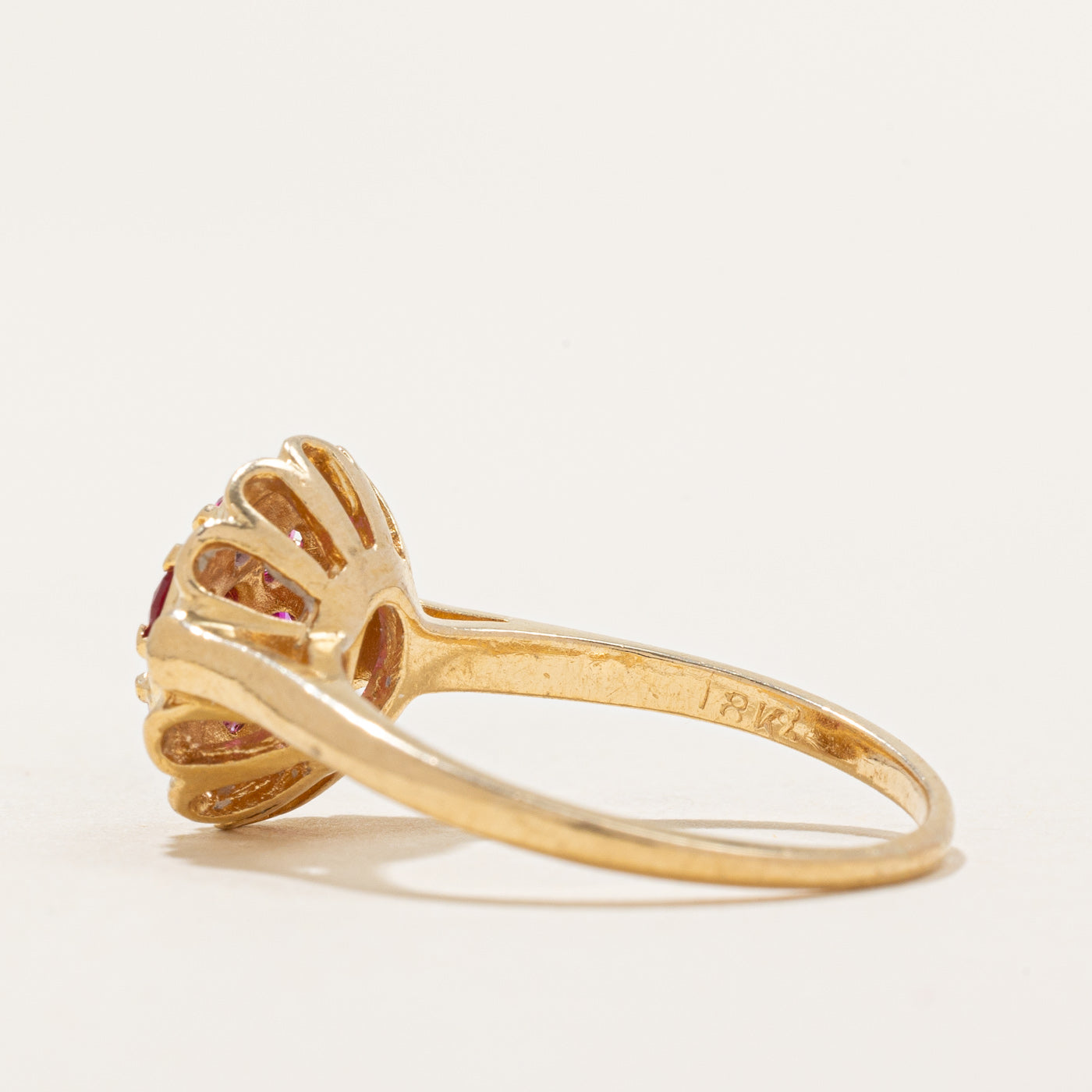 Synthetic Ruby Cluster Ring | 0.44ctw | SZ 7